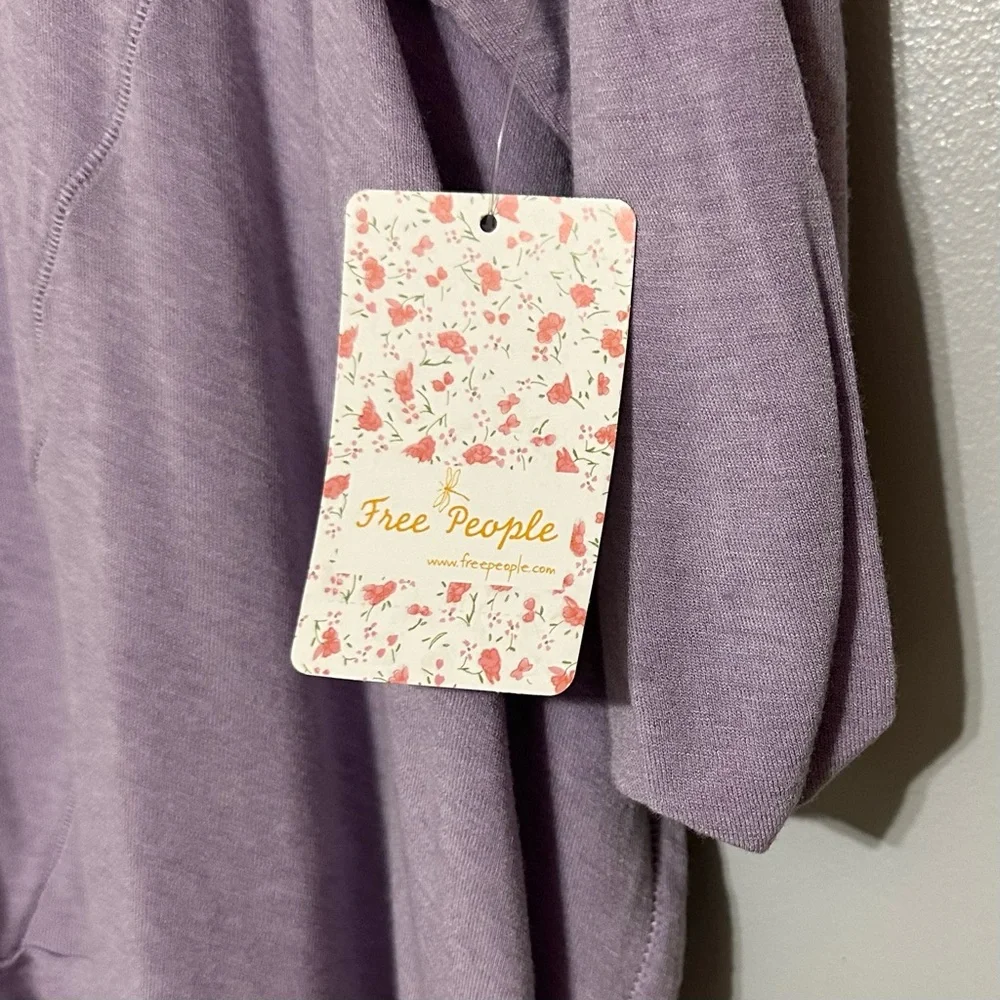 NWT Free People We The Free Terry Tee‎ Purple Smoke Tunic Size Medium